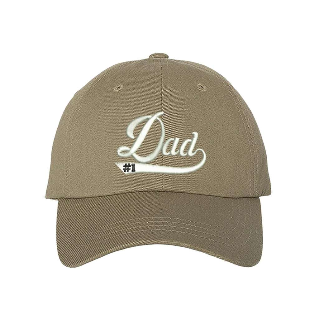 Khaki baseball hat embroidered with 