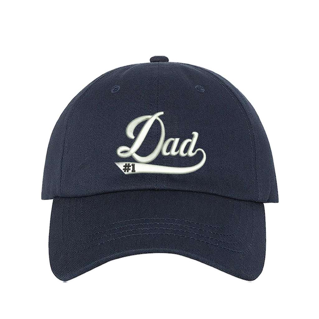 Navy baseball hat embroidered with 