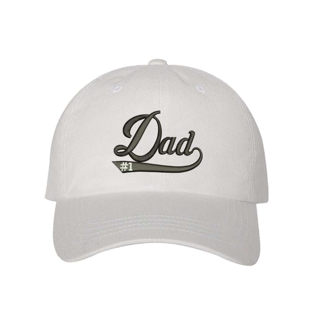 White baseball hat embroidered with 