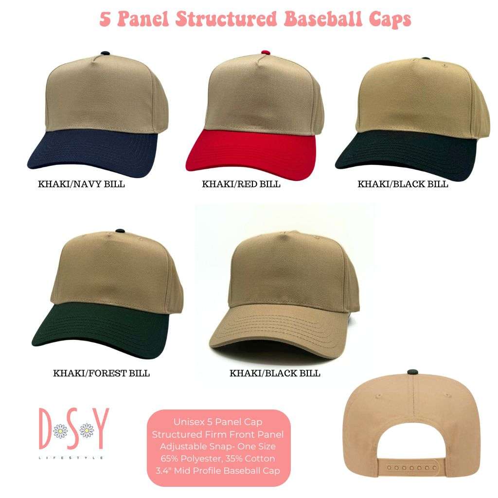 5 Panel Structured Baseball Cap - DSY Lifestyle