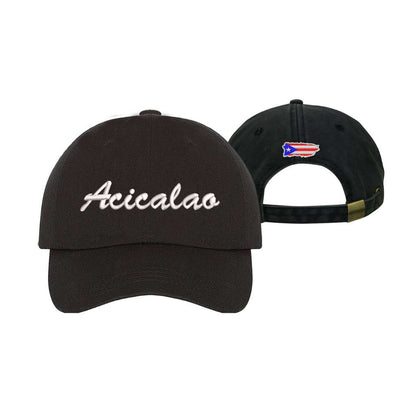 Acicalao Black Baseball Cap with the Puertorican flag embroidered in the back - DSY Lifestyle