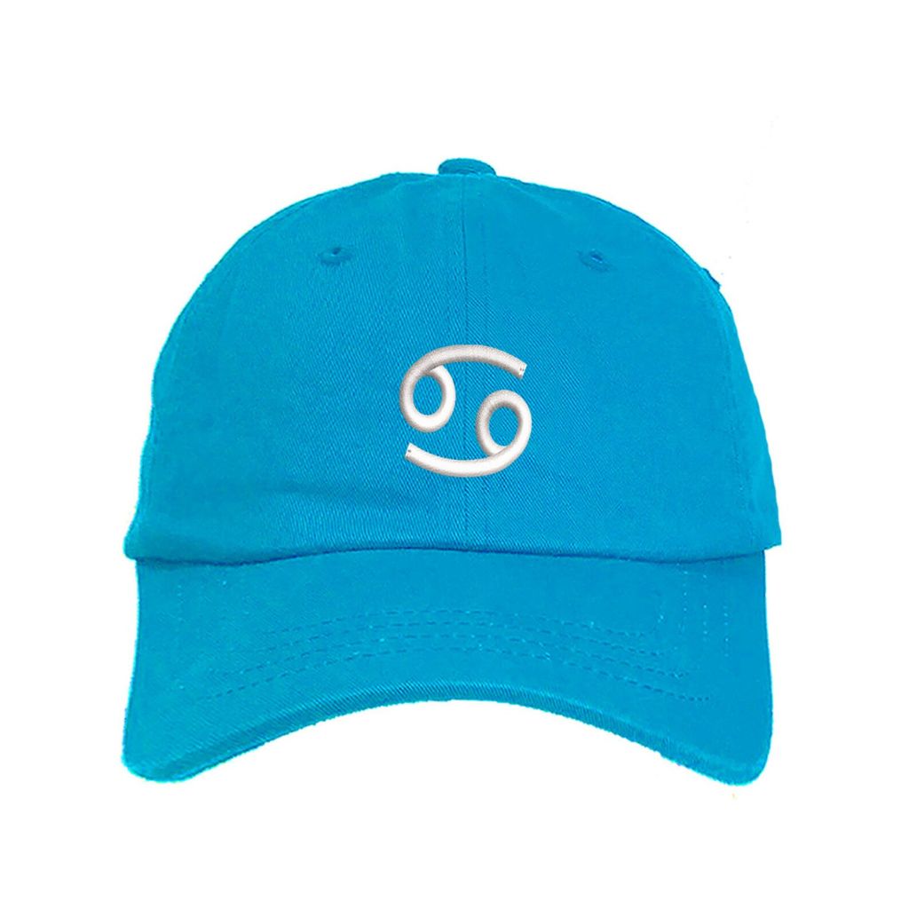 Aqua  baseball hat embroidered with a cancer zodiac sign- DSY Lifestyle