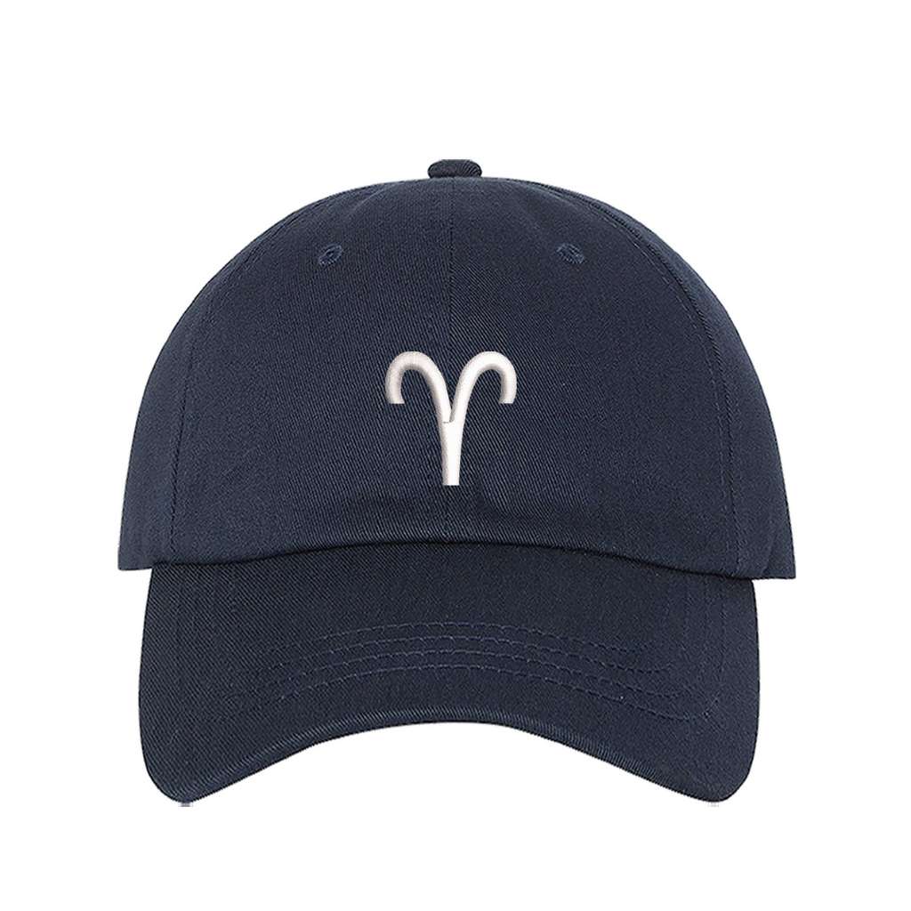 Navy baseball cap embroidered with the Aries Symbol - DSY Lifestyle