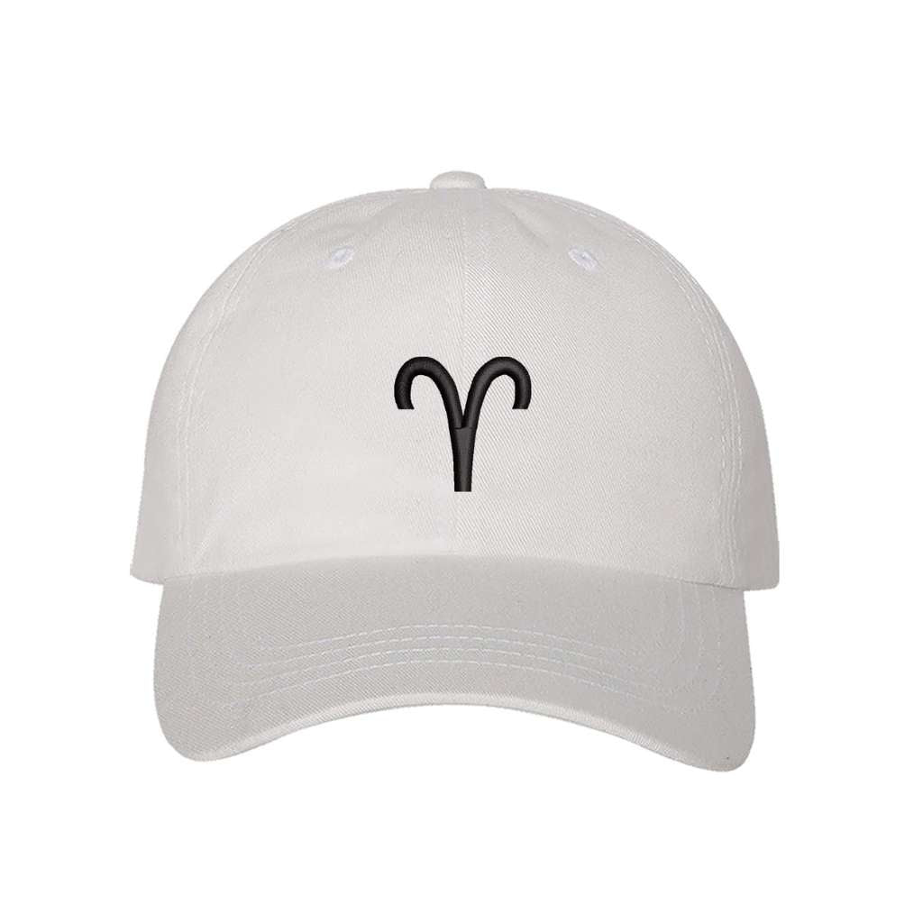 White baseball cap embroidered with the Aries Symbol - DSY Lifestyle
