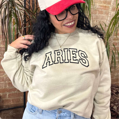 Aries Sweatshirt | Zodiac Embroidered Sweatshirt