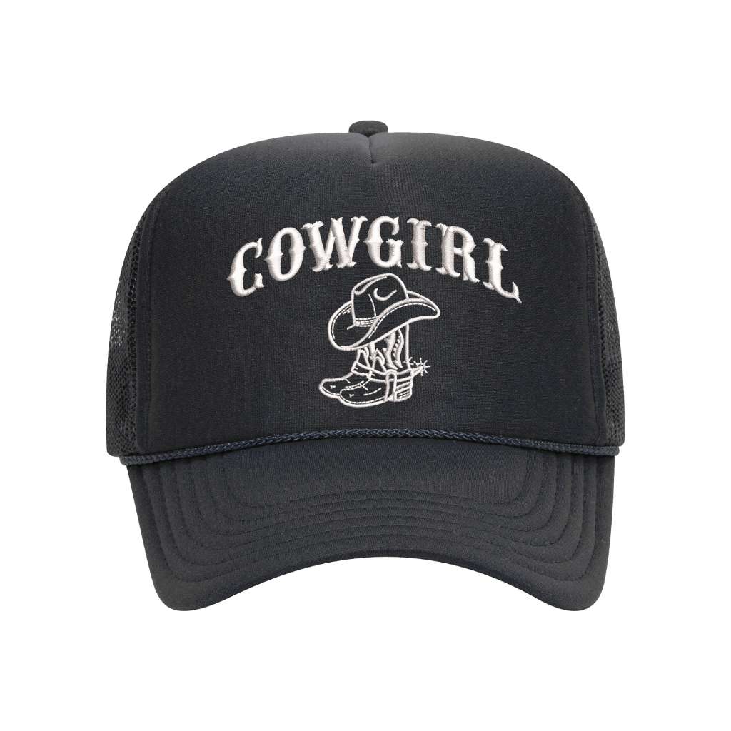 Cow Girl With Boots Foam Trucker Hat