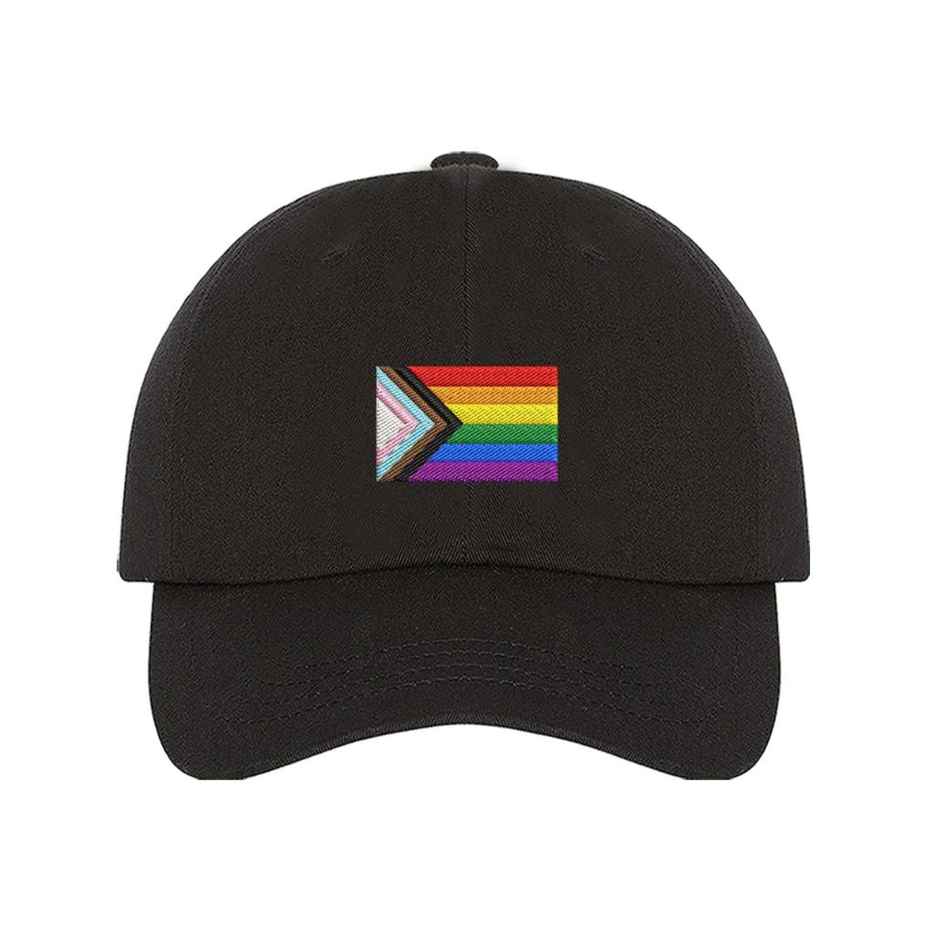 Black baseball hat embroidered with the dan quasar pride flag-DSY Lifestyle