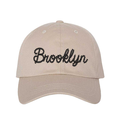 Stone Brooklyn Chain Stitch Embroidered Baseball Hat with detailed chain stitch embroidery, a curved brim, and an adjustable strap, perfect for Brooklyn lovers and streetwear fans - DSY Lifestyle