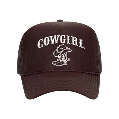 Cow Girl With Boots Foam Trucker Hat