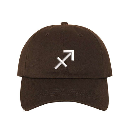Brown baseball hat embroidered with the sagittarius zodiac sign-DSY Lifestyle