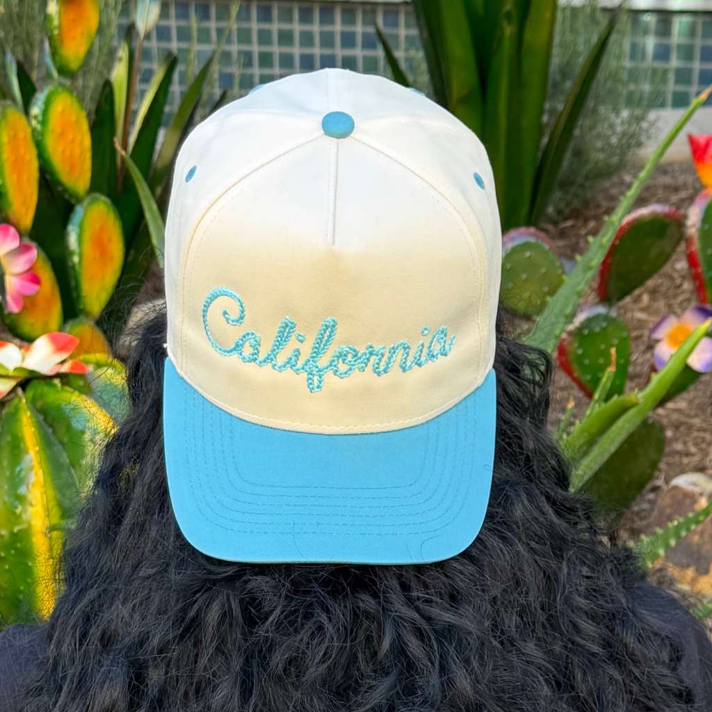 California Spring 5 Panel Baseball Cap Aqua Blue Bill - DSY Lifestyle