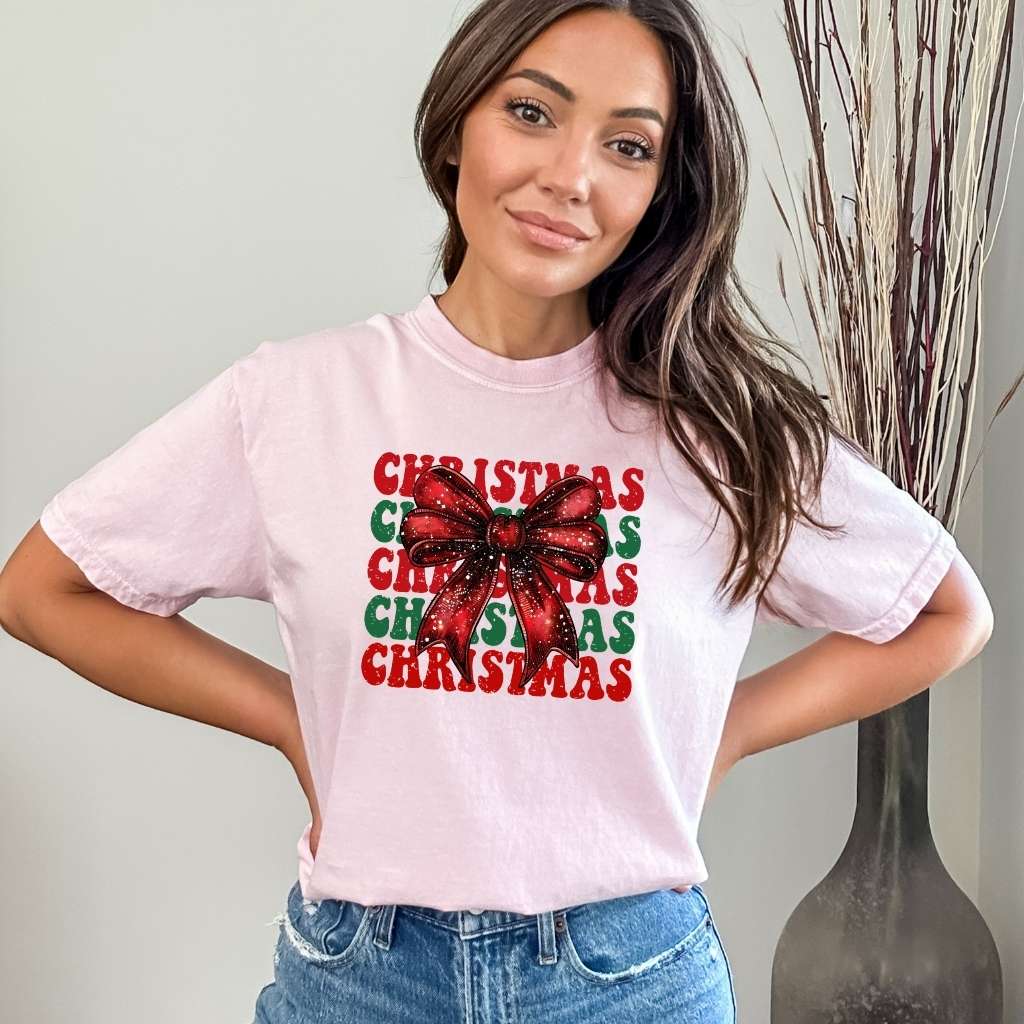 Christmas Present Washed Tshirt Pink - DSY Lifestyle 