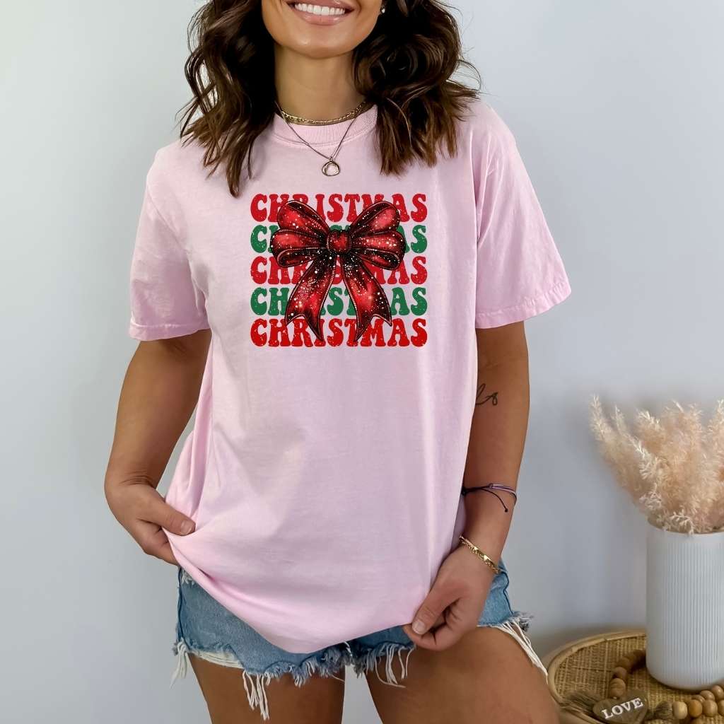 Christmas Present Washed Tshirt Pink- DSY Lifestyle 