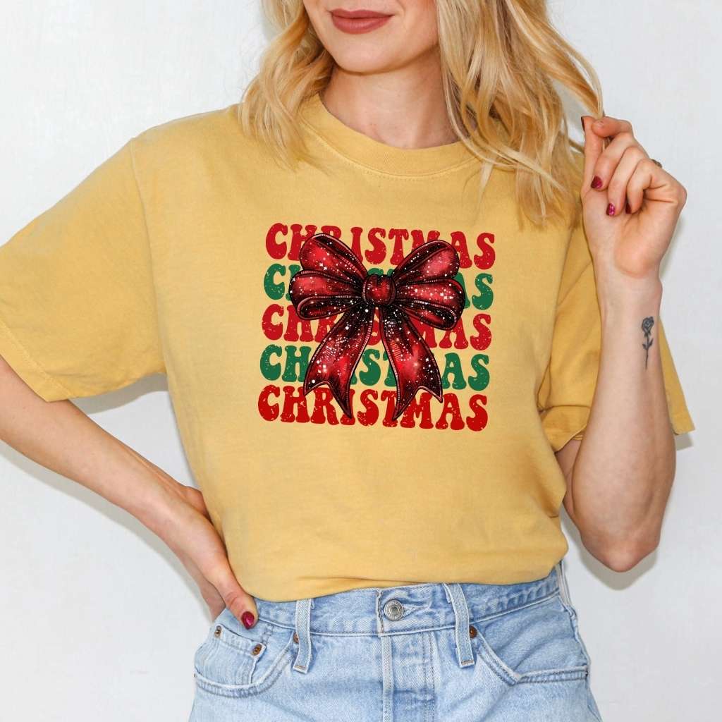 Christmas Present Washed Tshirt Yellow - DSY Lifestyle 