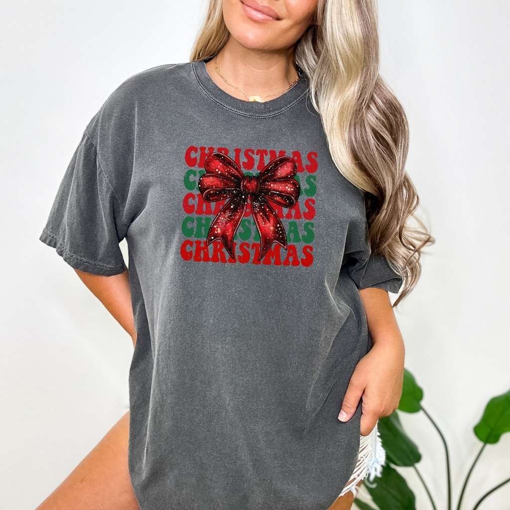 Christmas Present Washed Tshirt Gray - DSY Lifestyle 