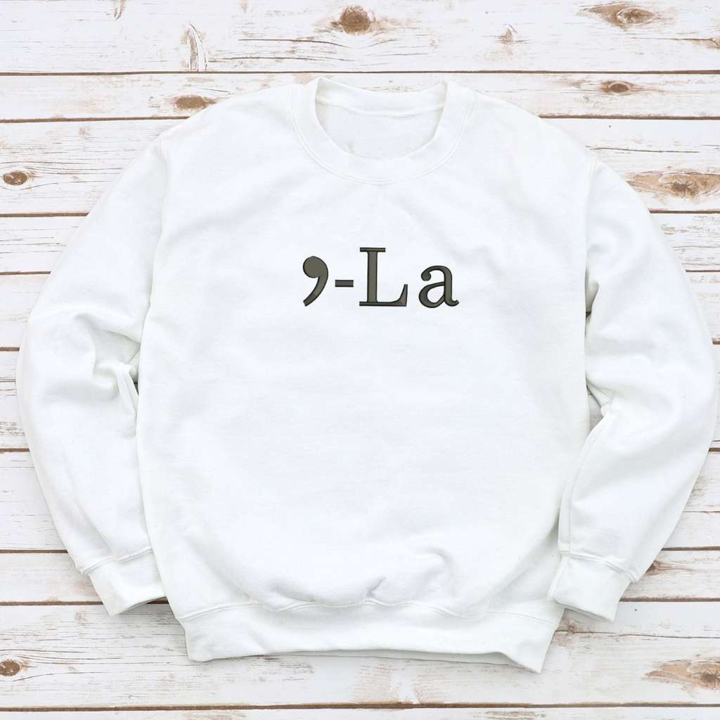 Comma La Embroidered Sweatshirt | Kamala Harris 2024