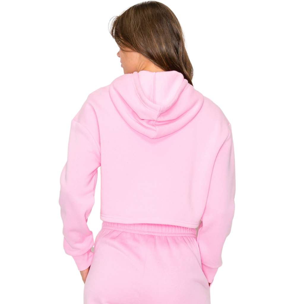 Cropped Fleece Hoodie Sweatshirt - Cozy &amp; Stylish Crop Fleece Pullover Hoodie