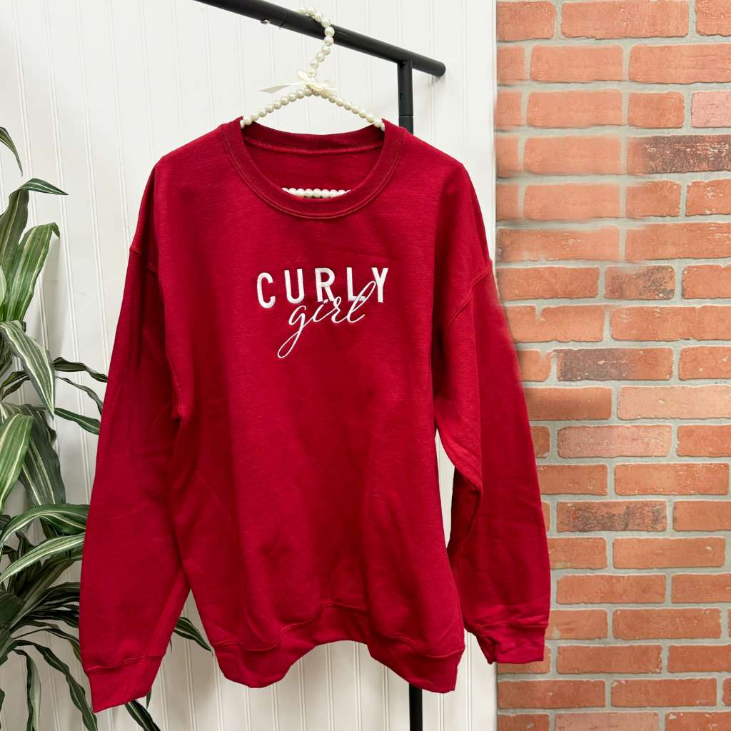 Curly Girl Sweatshirt for Curly Hair Women | Cozy Embroidered Sweatshirts