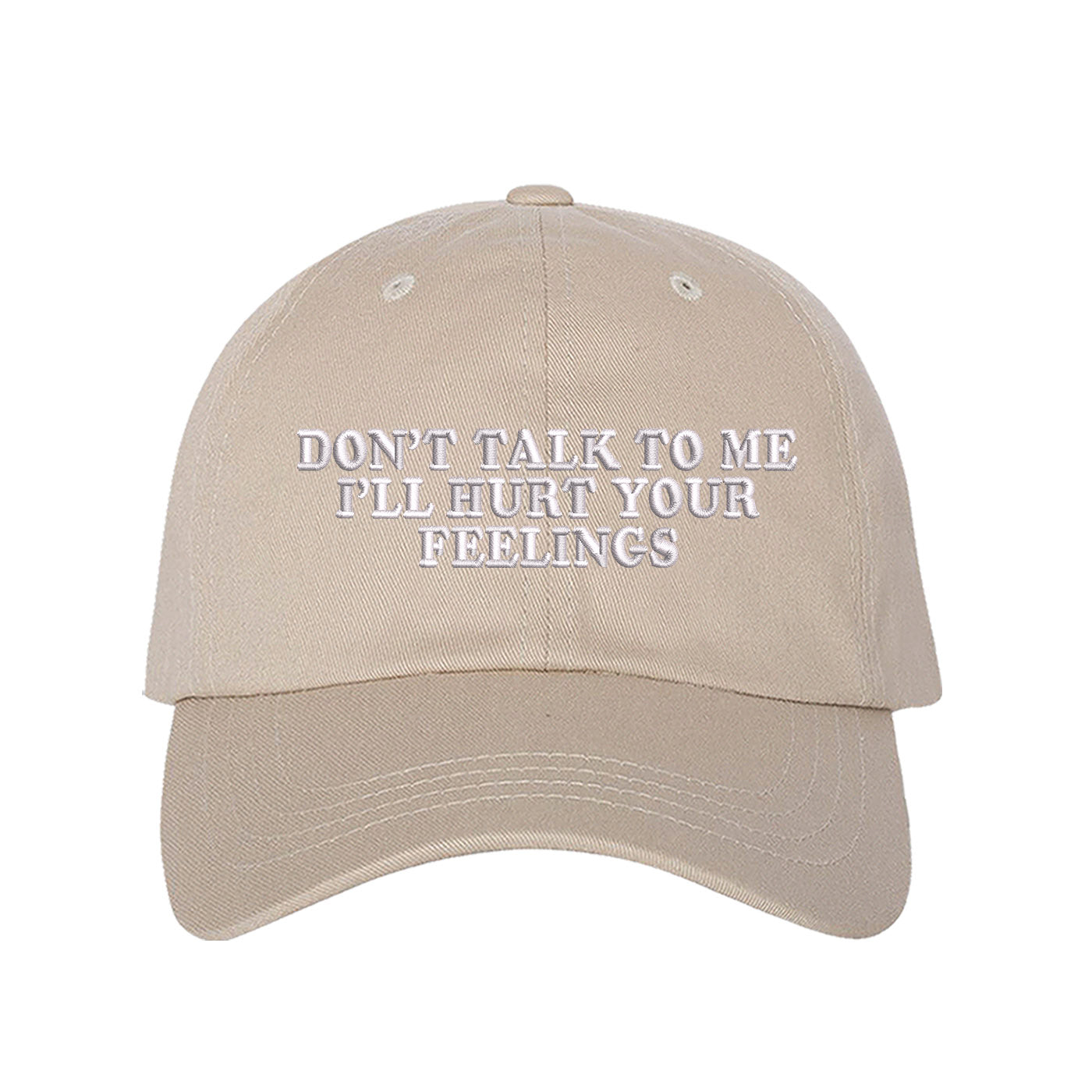 Stone baseball hat embroidered with the phrase don&