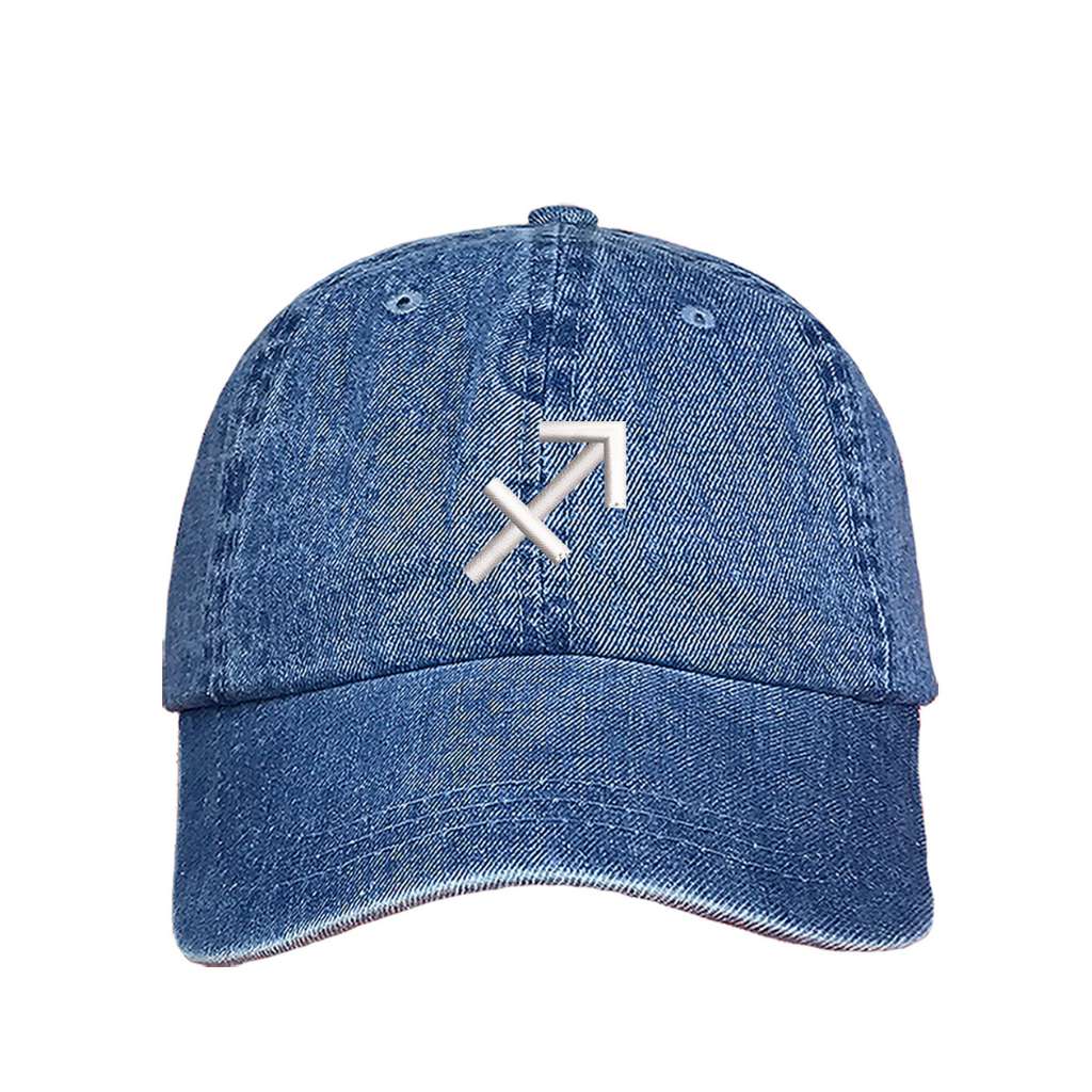 Denim baseball hat embroidered with the sagittarius zodiac sign-DSY Lifestyle