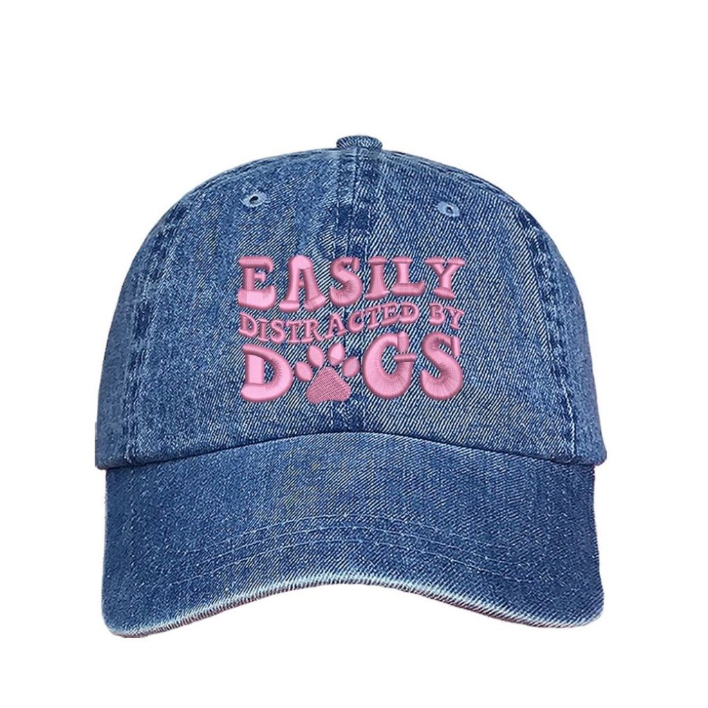 Light Denim Easily Distracted by Dogs Baseball Cap- DSY Lifestyle