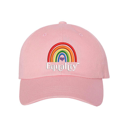 Light Pink Baseball hat embroidered with the word equality and a rainbow-DSY Lifestyle