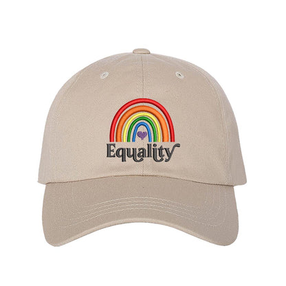 Stone Baseball hat embroidered with the word equality and a rainbow-DSY Lifestyle