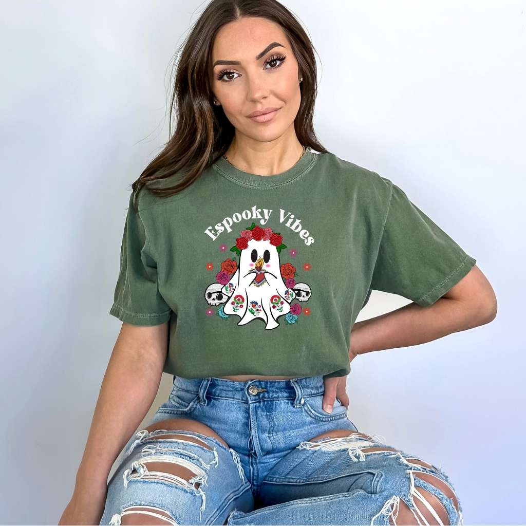 Espooky Vibes Tee | Mexican Ghost Retro Halloween Shirt