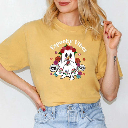 Espooky Vibes Tee | Mexican Ghost Retro Halloween Shirt