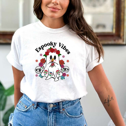 Espooky Vibes Tee | Mexican Ghost Retro Halloween Shirt