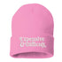 Pink beanie embroidered with the phrase expensive & difficult-DSY Lifestyle