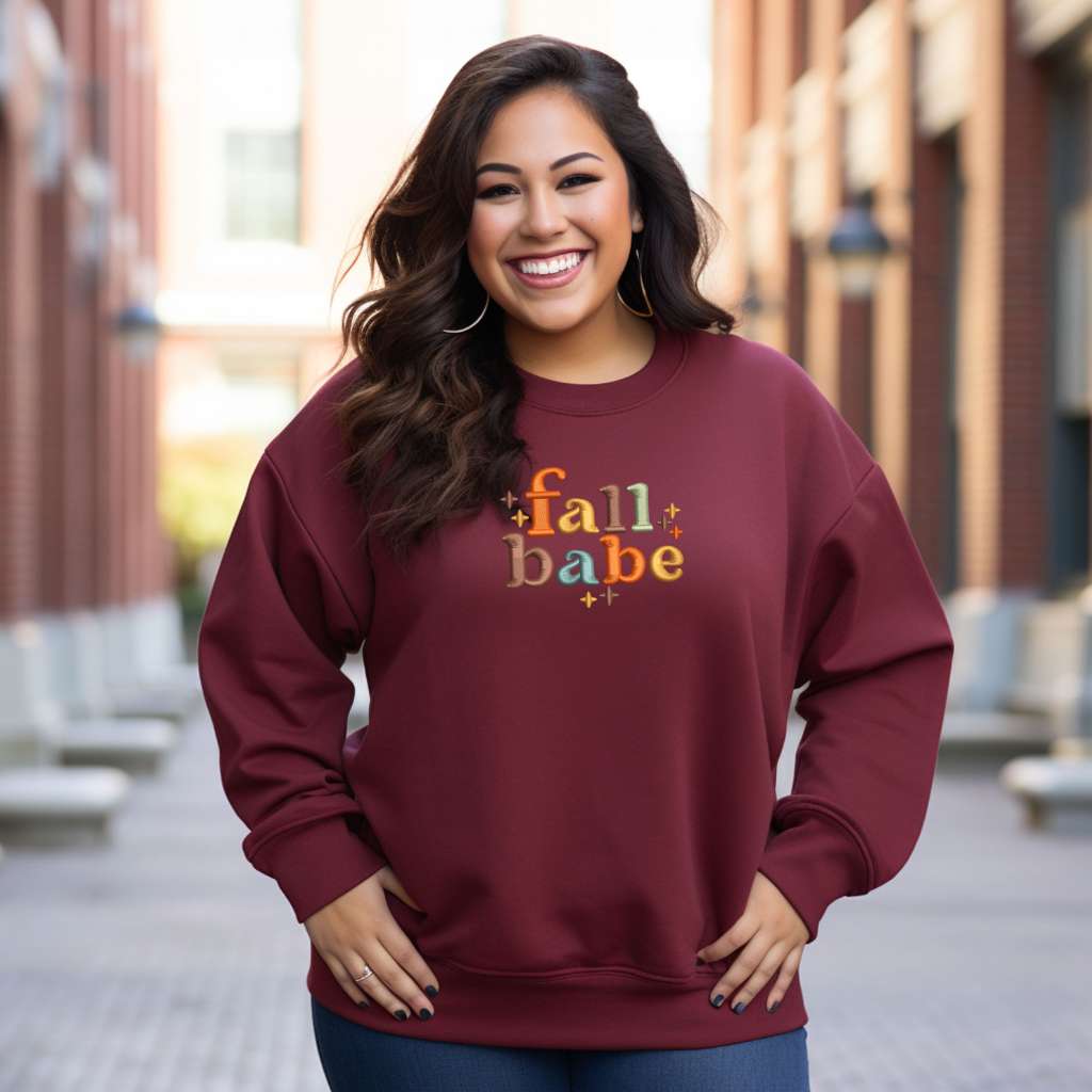 Burgundy Fall Babe Sweatshirt - DSY Lifestyle