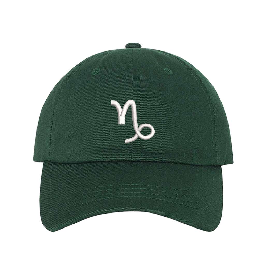 Forest Green baseball hat embroidered with the capricorn zodiac sign-DSY Lifestyle 