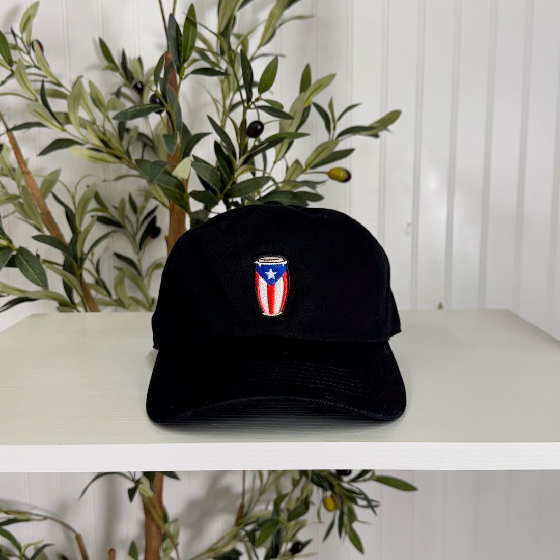 Puerto Rico Conga Drum Embroidered Baseball Cap