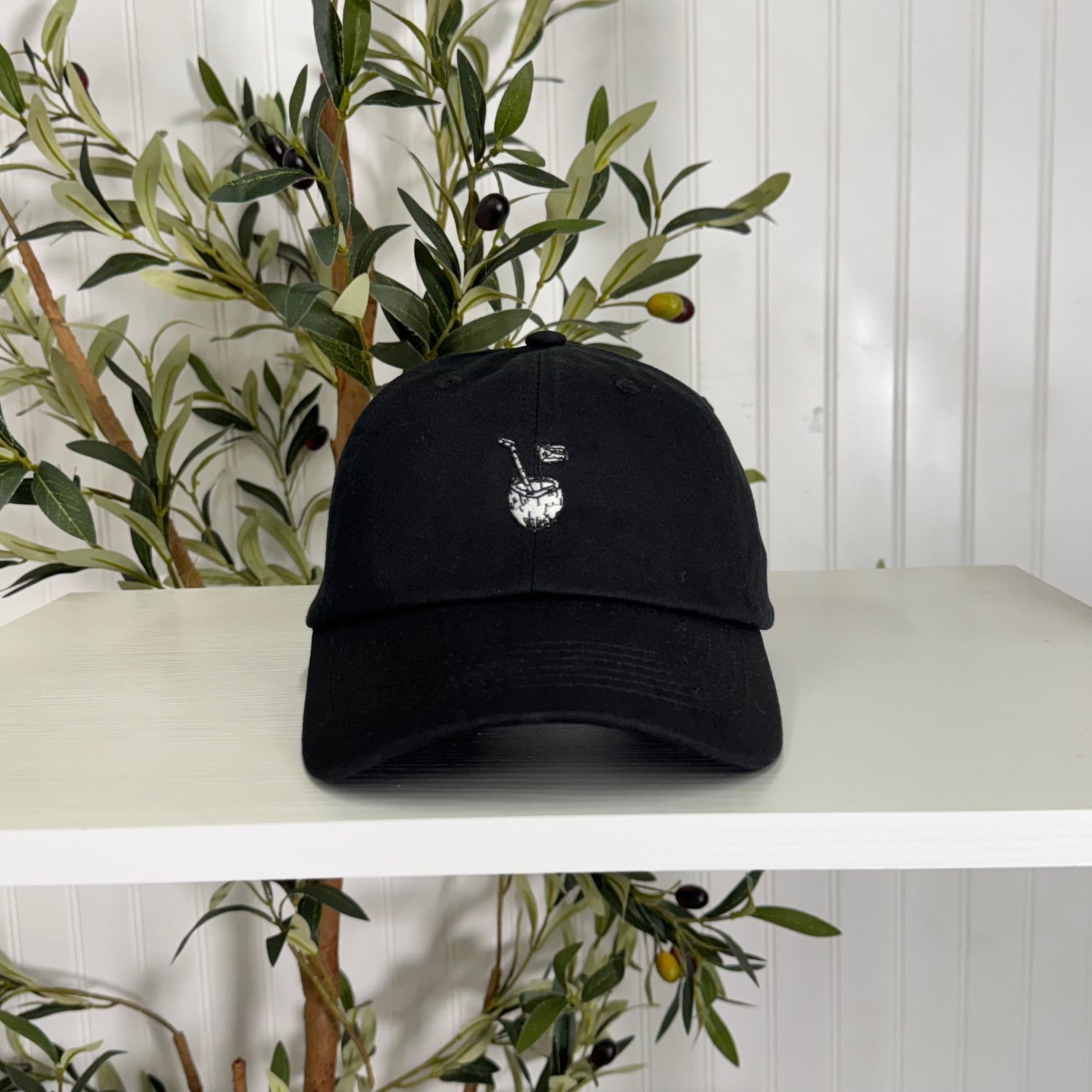 Black Puerto Rico Coco Embroidered Baseball Hat featuring island-inspired lettering and premium stitching - DSY Lifestyle