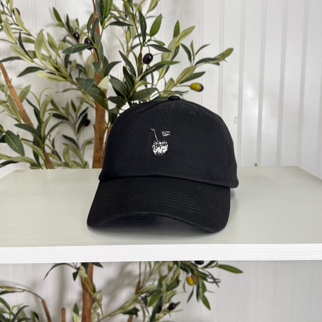 Black Puerto Rico Coco Embroidered Baseball Hat featuring island-inspired lettering and premium stitching - DSY Lifestyle