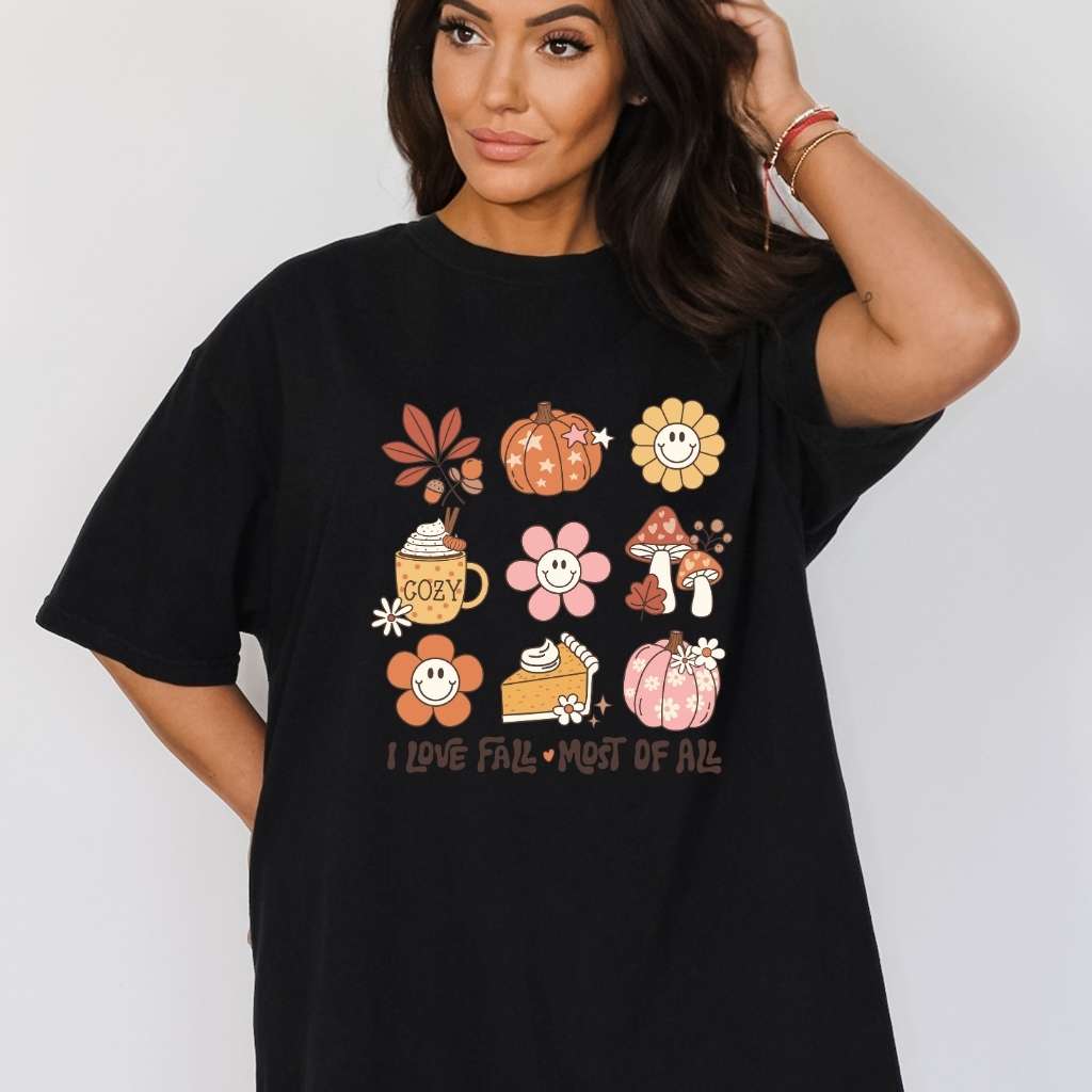 I Love Fall Most of All Retro Tee | Cozy Fall Vibes Unisex Shirt