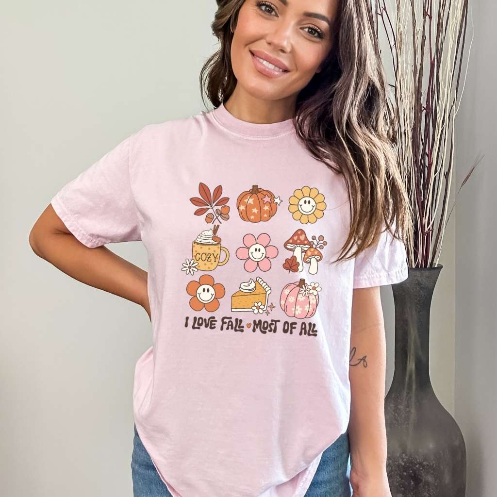 I Love Fall Most of All Retro Tee | Cozy Fall Vibes Unisex Shirt