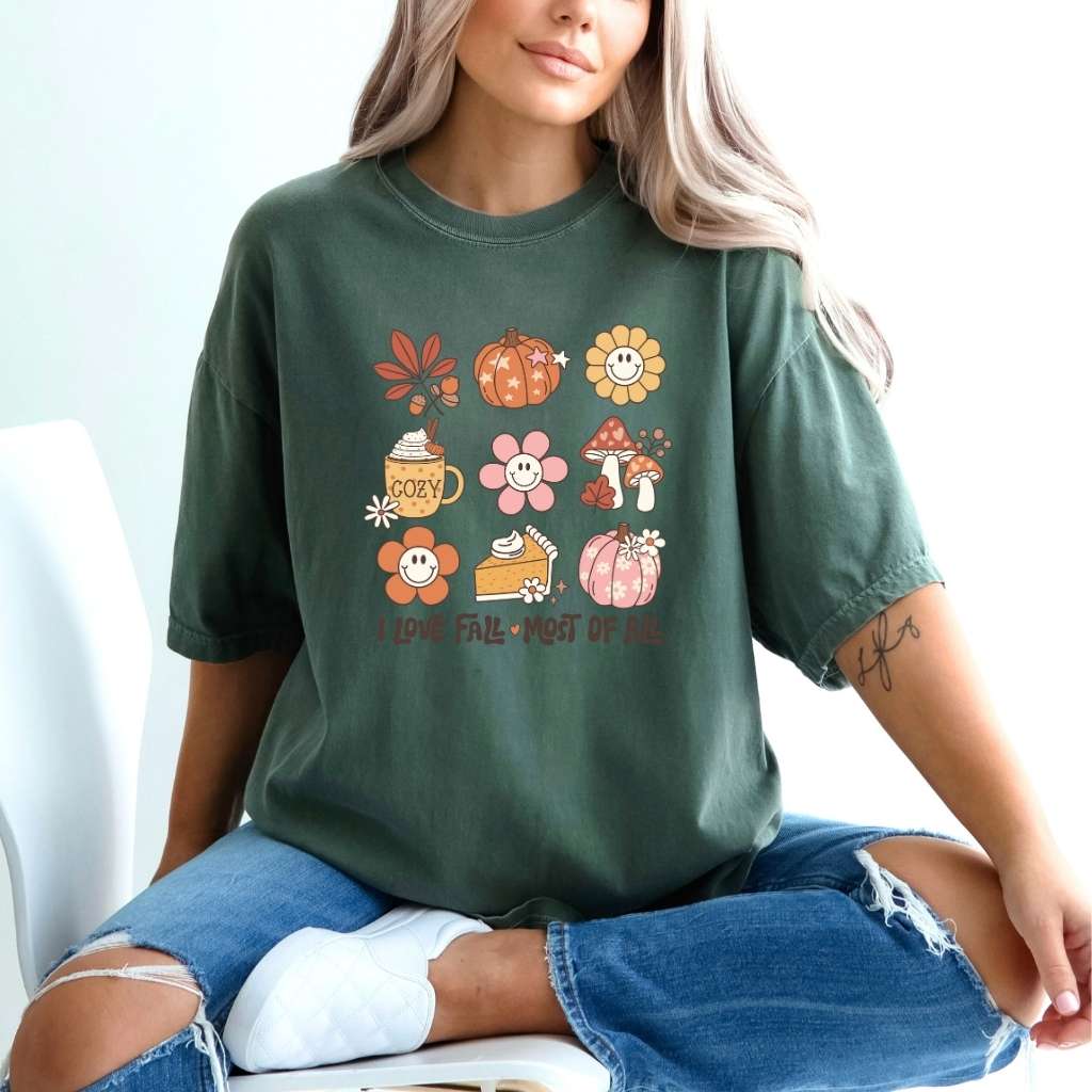 I Love Fall Most of All Retro Tee | Cozy Fall Vibes Unisex Shirt