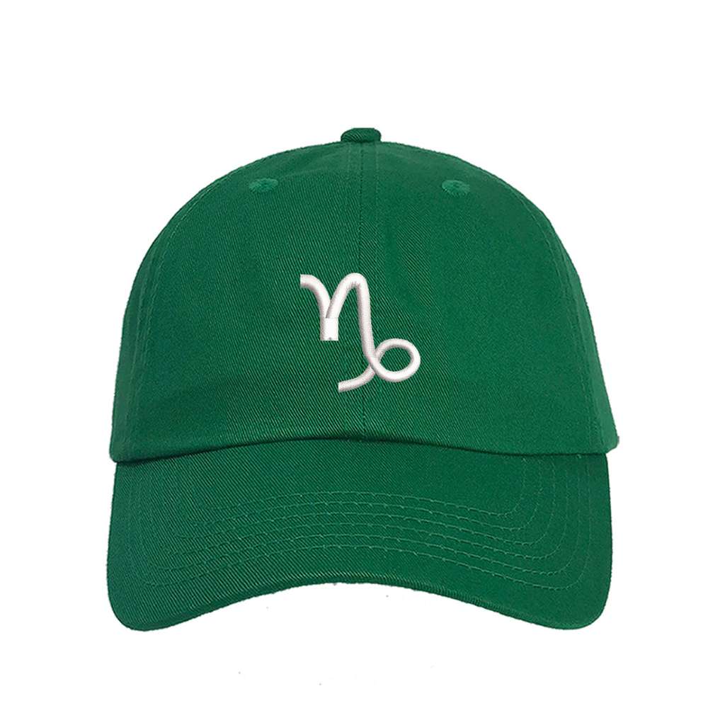 Kelly Green baseball hat embroidered with the capricorn zodiac sign-DSY Lifestyle 