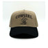 Khaki front panel with black brim baseball hat embroidered with cowgirl and boots on it-DSY Lifestyle