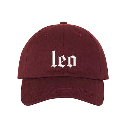 Leo Old English Writing Baseball Hat