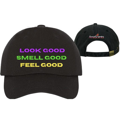 Look Good, Smell Good, Feel Good Mardi Gras Baseball Cap