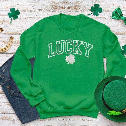 Lucky Clover Sweatshirt | St Patricks Day Embroidered Sweatshirt