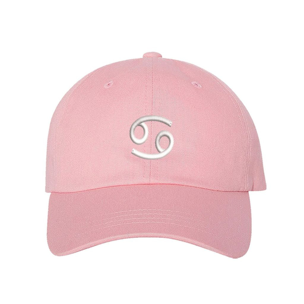 Light Pink  baseball hat embroidered with a cancer zodiac sign- DSY Lifestyle