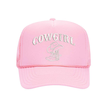 Cow Girl With Boots Foam Trucker Hat