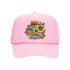 Light pink foam trucker hat printed with the texas map and sunflowers around it-DSY Lifestyle