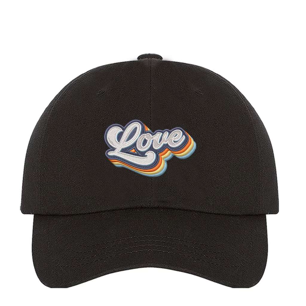 Love Retro Black Baseball Cap - DSY Lifestyle