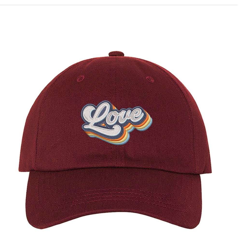 Love Retro Burgundy Baseball Cap - DSY Lifestyle