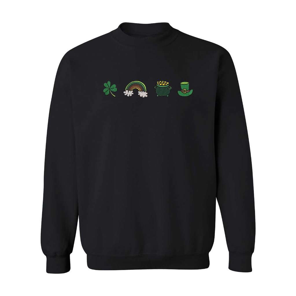 Lucky Charm embroidered Black Sweatshirt - DSY Lifestyle